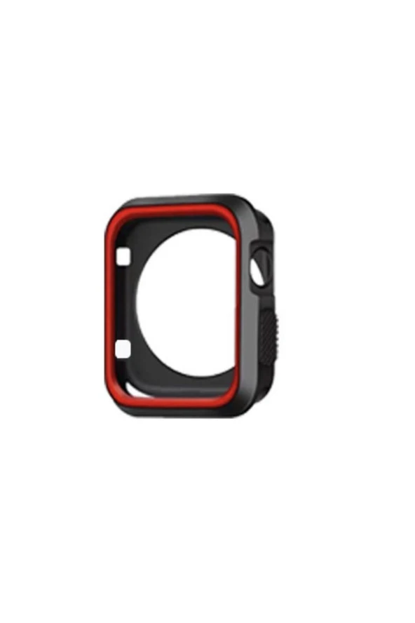 Apple Watch Seri 1 2 3 Için 42 Mm Siyah Kırmızı Iki Renkli Silikon Tpu Kılıf