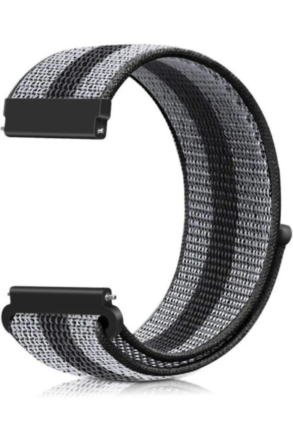 Garmin Vivoactive 3 Uyumlu Dokuma Kordon Siyah Çizgili
