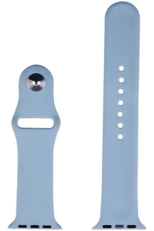 Mavi Apple Watch Series 4 5 Uyumlu 40 mm Cornflower Silikon Kordon  S