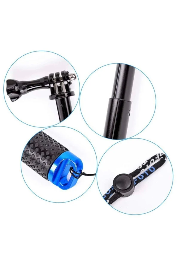 Gopro Hero 9-8-7-6-5-4-3 Ve 3 Için Monopod El Tutucağı Hand Grip - Resim 4