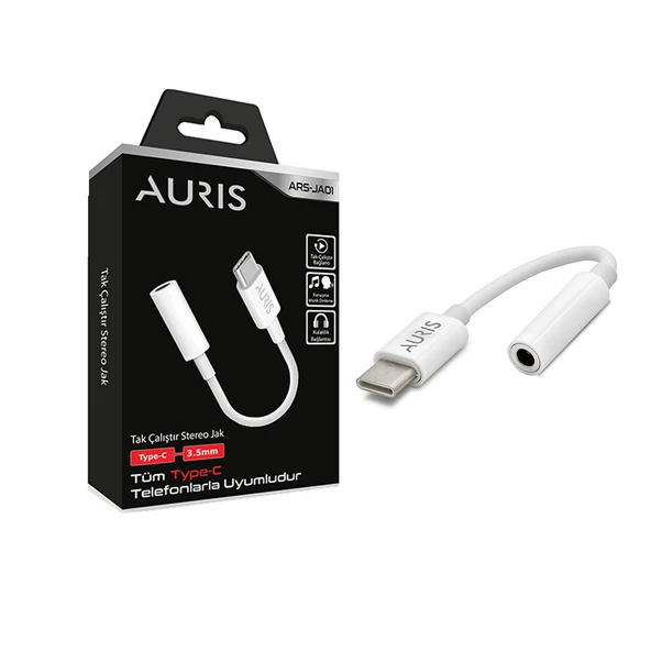 Auris ARS-JA01 Type-C to 3.5mm Stereo Jak Dönüştürücü Adaptör