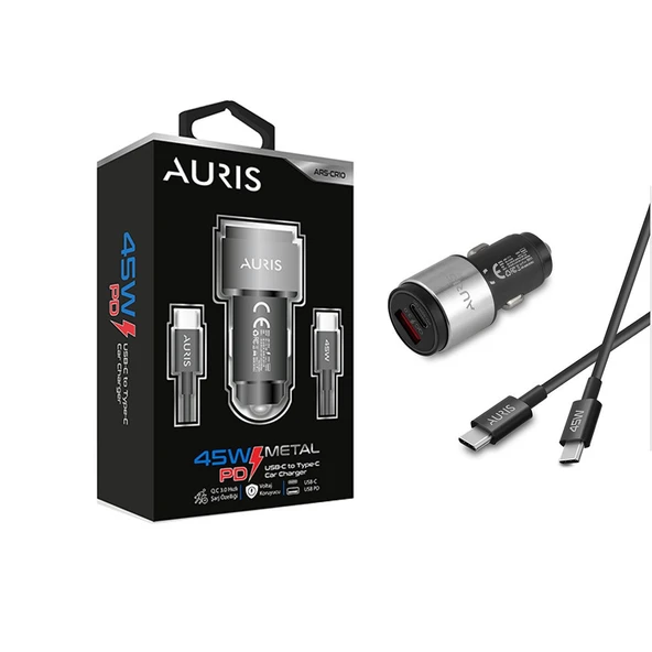 Auris ARSCR10  45W Metal PD Araç Şarj Cihazı ürün görseli