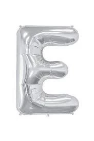 Folyo E Harfi Balon - Gümüş Renk (16 inç / 36 cm)
