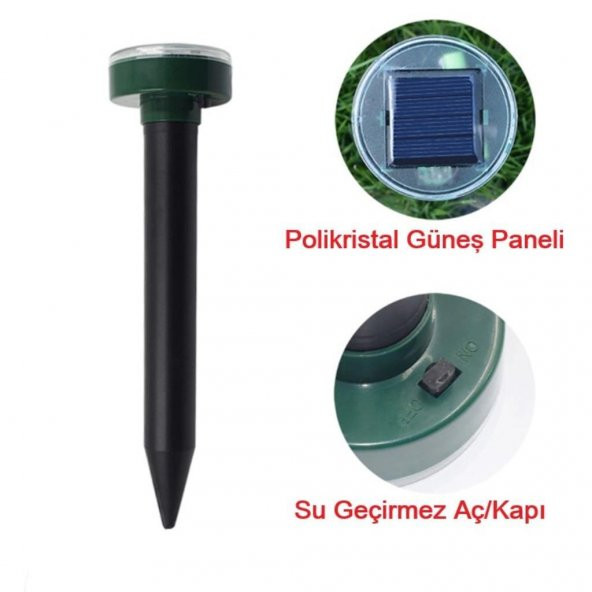 Solar Güneş Enerjili Akrep,Köstebek,Yılan Fare Kovucu 900 Etkili Yuvarlak - 4