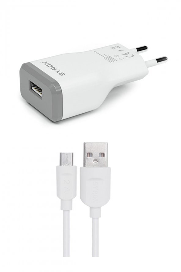 Vodafone Smart 4 Power Uyumlu Mikro Usb Girişli 2.0 Amper Şarj Aleti+Kablo Şarj Cihazı - J15