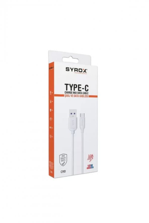 Syrox 3.0a Type-c Şarj Ve Data Kablosu