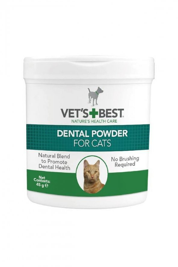 Vets Best Kediler Için Deniz Ve Spirulina Yosunu Özlü Plak Ve Tartar Önleyici Ağız Bakım Tozu 45gr