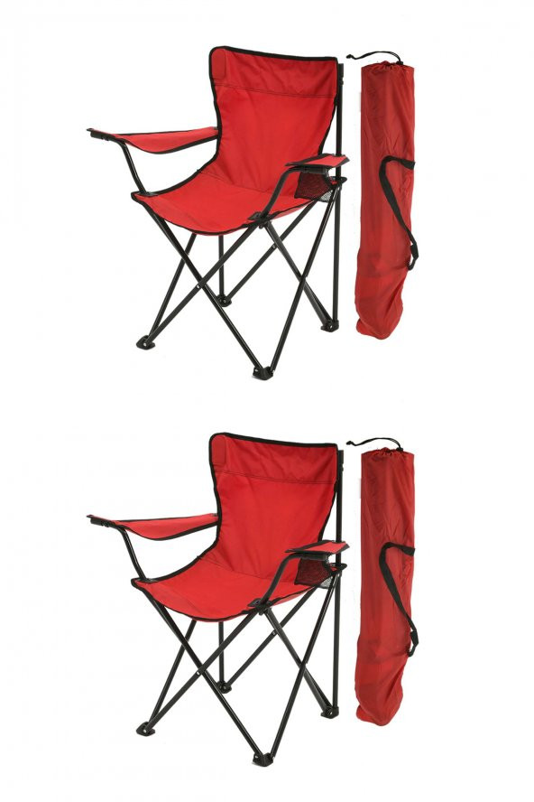 EXENT 2'Lİ Rejisör Kamp Sandalyesi Katlanır Çantalı Piknik, Plaj, Balıkçı Sandalyesi-2 ADET