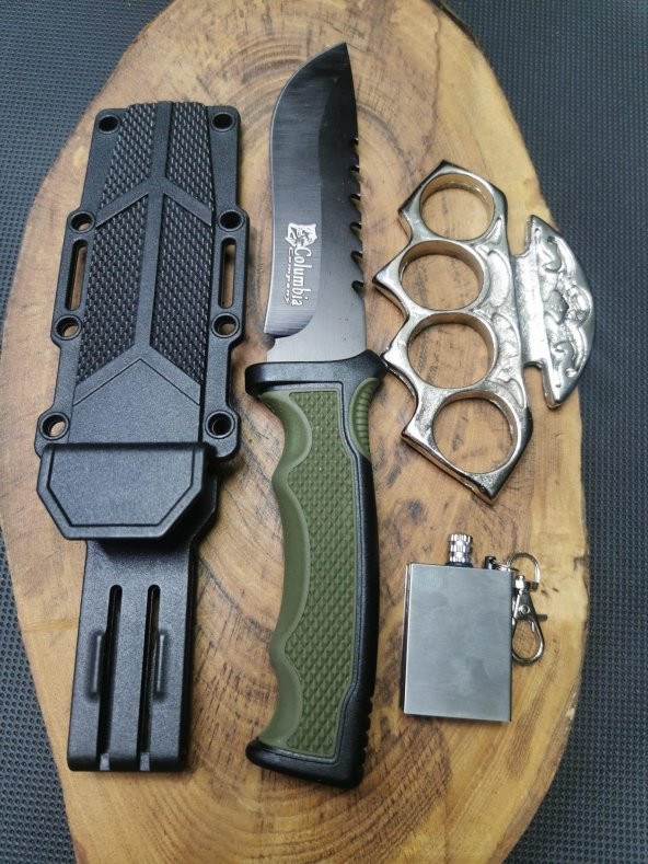 Kamp Outdoor 21 cm Avcı Bıçağı ve Musta Çakmak Seti