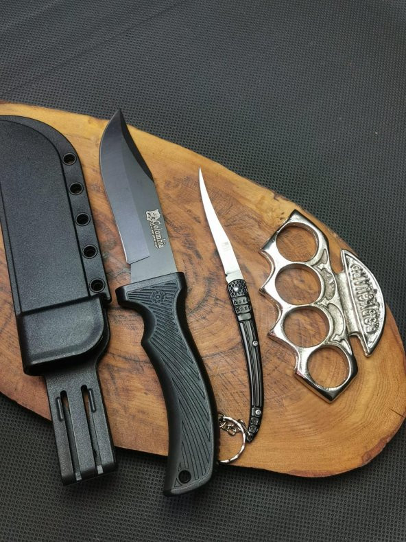 Kamp Outdoor 21 cm Avcı Bıçağı Musta ve Kılçık Çakı Seti