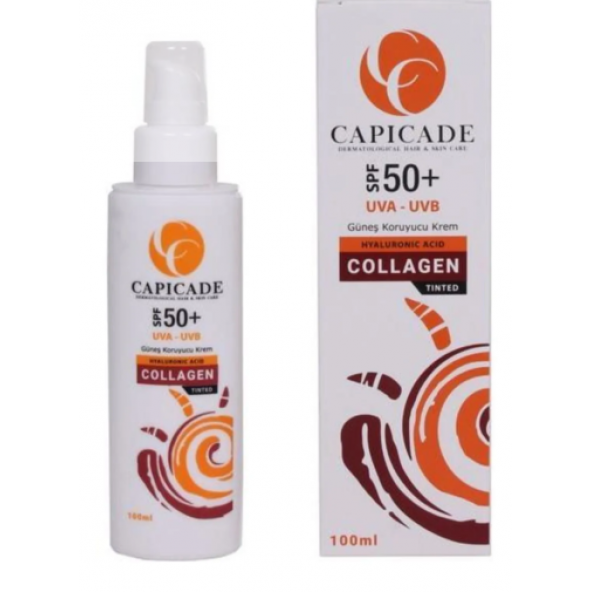 Capicade Renkli Güneş Kremi Spf 50+ Collagen Kollajen Krem