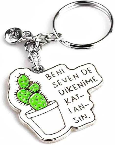 Hisli Şeyler Anahtarlık - Beni Seven De Dikenime Katlansın / 500457