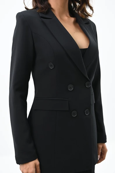 Kadın Palazzo Pantolonlu Ceket Takım 0111-23 - 6