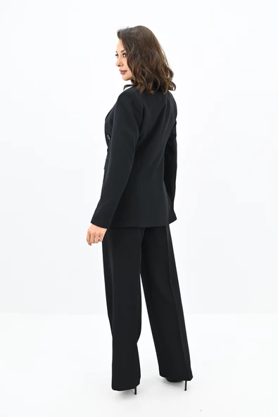 Kadın Palazzo Pantolonlu Ceket Takım 0111-23 - 5