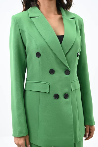 Kadın Palazzo Pantolonlu Ceket Takım 0111-23 - 11