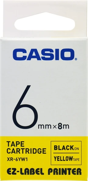 Casio Xr-6yw1 Etiket Yazıcısı Kartuşu Sarı Zemin Üzerine Siyah Baskı 6 mm 8 Metre - Resim 2