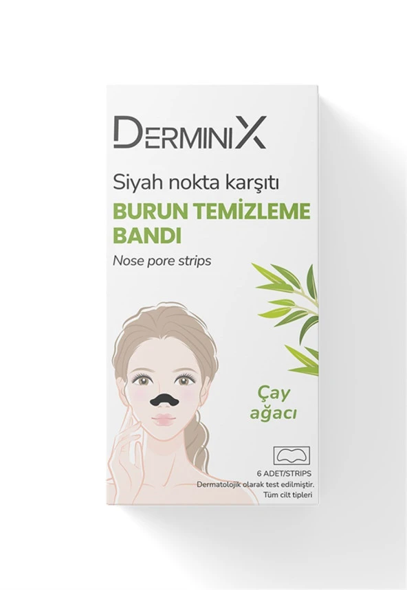 Derminix Çay Ağacı Özlü Siyah Nokta Karşıtı Burun Temizleme Bandı