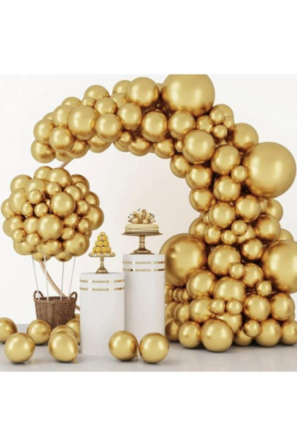 Beysüs 30 Adet Metalik Gold Balon Iç Mekan Dekorasyon Doğum Günü Partisi