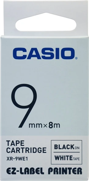 Casio XR-9WE1 (We/bk) Etiket Yazıcısı Kartuşu Beyaz Renk Üstüne Siyah Baskı - Resim 2