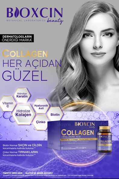 Bioxcin Beauty Collagen Hyaluronic Acid 30 Tablet - Resim 8