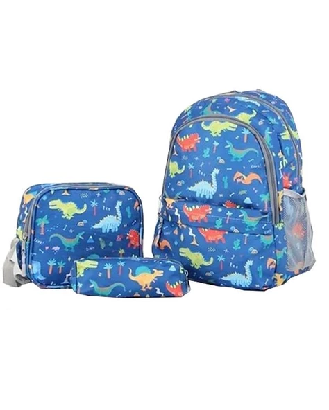 Cambridge Polo Clup Dinozor Desenli Sırt Çantası 3lü Set 303