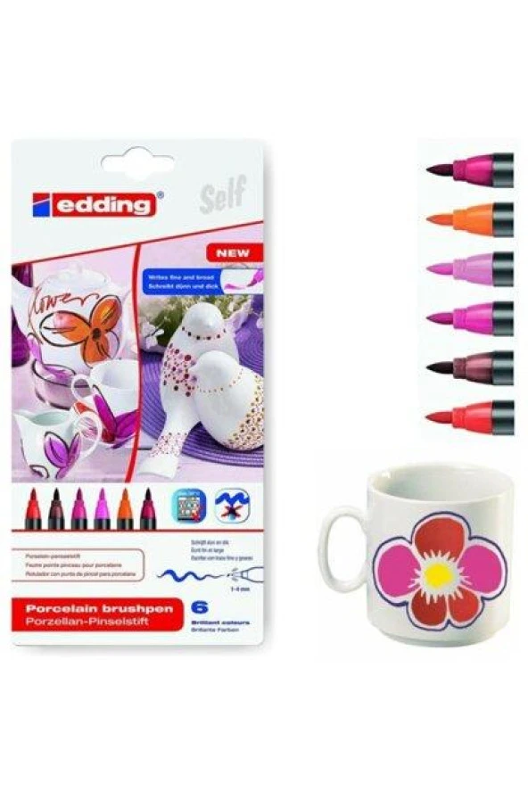 Edding Porselen Kalemi E-4200-999 6Lı Set Warm