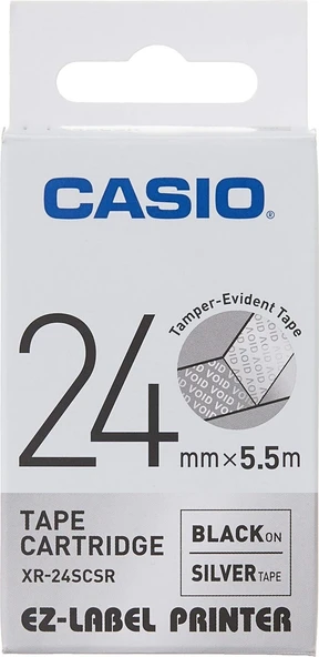 Casio XR-24SCSR Silver Dağılan Güvenlik Etiketi Silver (Gümüş) Zemin Üzerine Voıd Baskı - Resim 2