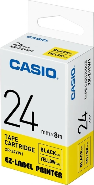Casio XR-24YW1 Etiket Yazıcısı Kartuşu Sarı Zemin Üzerine Siyah Baskı 24MM Yükseklik - 8 Metre Uzunl - 2
