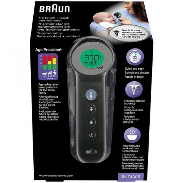Braun BNT 400 Temassız Ateş Ölçer Siyah 4022167204004 - 2