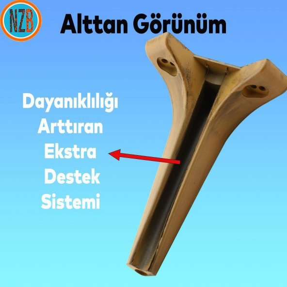 Mobilya Kanepe Çekyat Sehpa TV Ünitesi Koltuk Ayağı 19 cm Koyu Kahverengi Baza Ayak - Resim 4