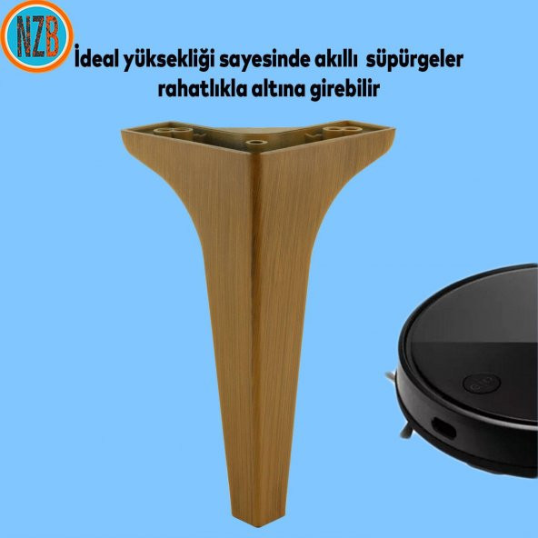 Mobilya Kanepe Çekyat Sehpa TV Ünitesi Koltuk Ayağı 19 cm Koyu Kahverengi Baza Ayak - Resim 6