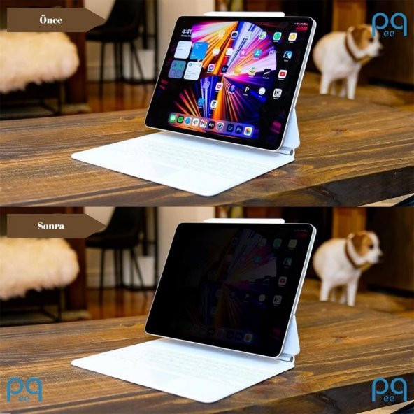 Peeq İpad 10.2 İnç 8.Nesil Privacy Tablet Hayalet Full Glue Temperli Ekran Koruyucu