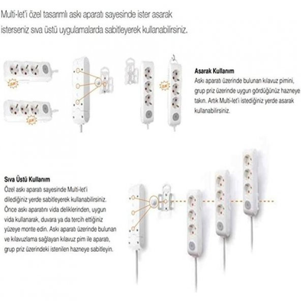 VİKO MULTILET 3LÜ 2MT KABLOLU - Resim 4