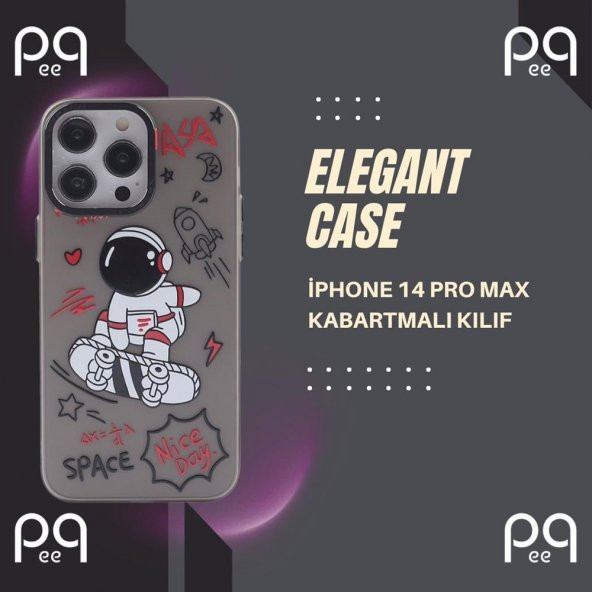Peeq Apple iPhone 14 Pro Max Kabartmalı Space Koruyucu Kılıf