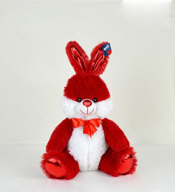 Halley Oyuncak 55 Cm Parlak Kumaş Sevimli Kırmızı Tavşan