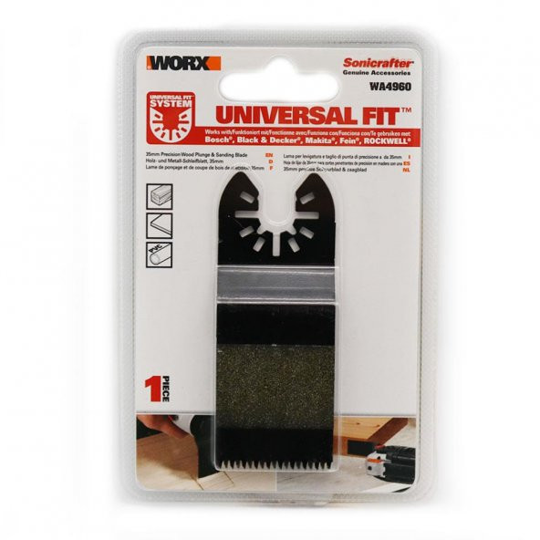 WORX WA4960 Çok Amaçlı Raspalama Makinası İçin 35x40mm Ahşap, PVC Universal Kesme ve Zımparalama Bıçağı - 5