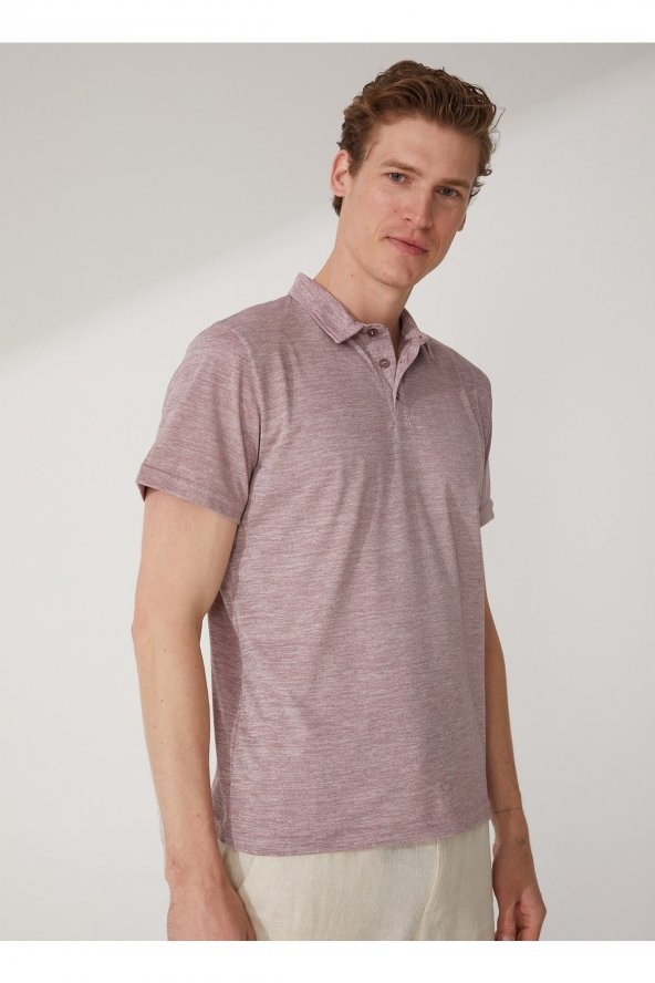 Polo Yaka Armürlü Koyu Bordo Erkek T-shirt Ts1014000272 - 1