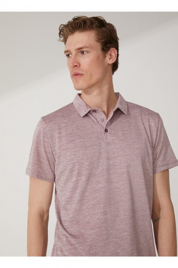 Polo Yaka Armürlü Koyu Bordo Erkek T-shirt Ts1014000272 - 3