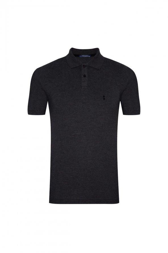 Polo Yaka Armürlü Siyah Erkek T-shirt Ts1014000267 - Resim 4