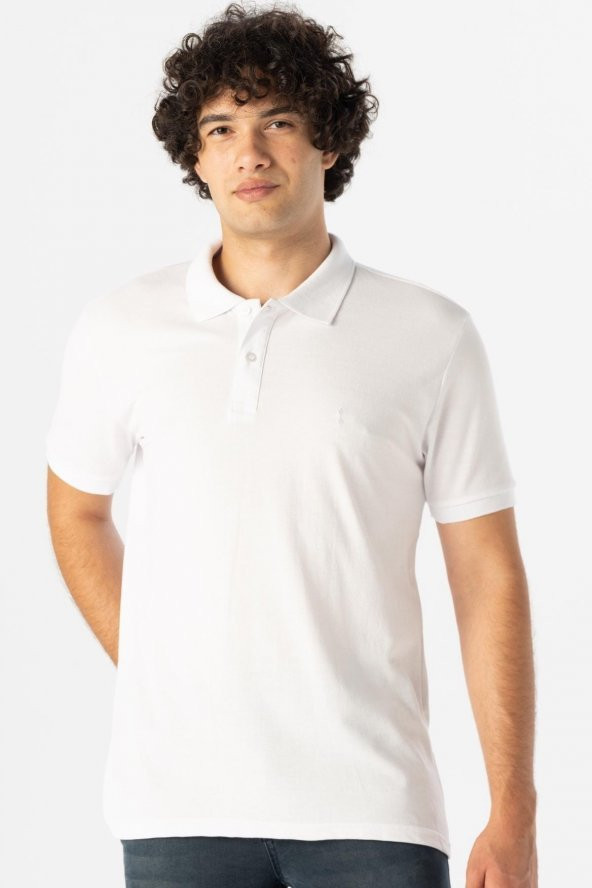 Polo Yaka Regular Kalıp Armürlü Tişört