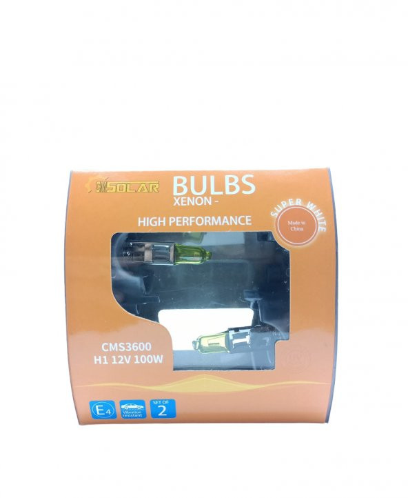 CMSOLAR 12v H1 100w Limon Sarısı Halogen Ampul Takım