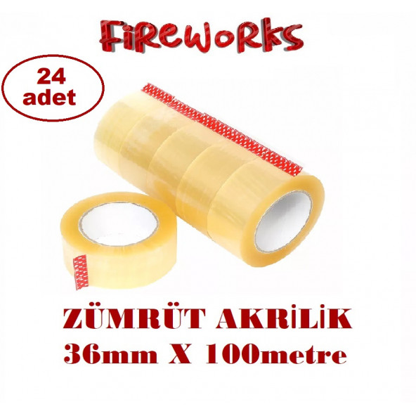 Fireworks Zümrüt 36mm X 100 Metre 6 Adet Koli Bandı
