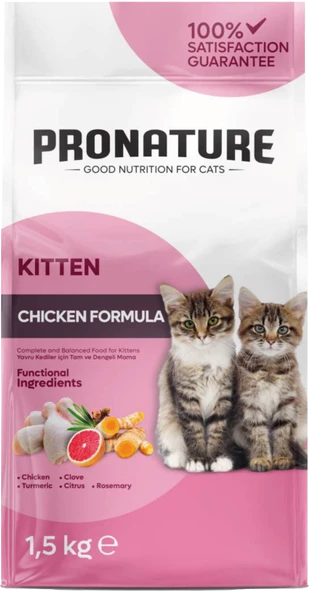 Pronature Daily Growth Tavuklu ve Pirinçli Yavru Kedi Maması 1,5 Kg