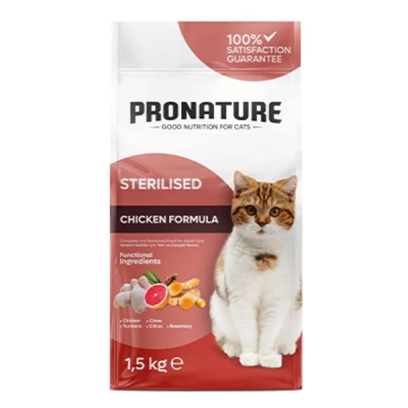 Pronature Weight Protect Tavuk Etli ve Pirinçli Kısırlaştırılmış Kedi Maması 1,5 Kg