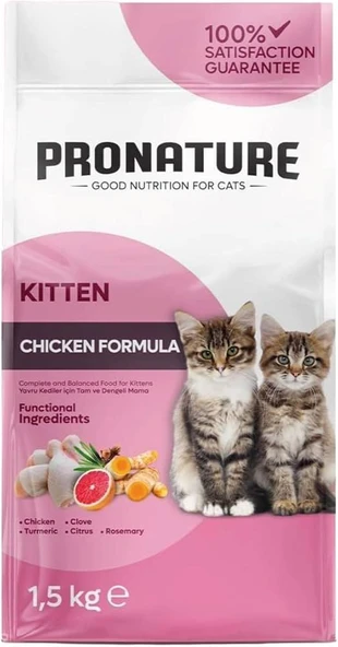 Pronature Daily Growth Tavuklu ve Pirinçli Yavru Kedi Maması 1,5 Kg