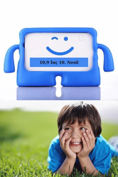 Apple iPad 10,9 inç 10. Nesil Uyumlu iBuy Standlı Fuchsia Yumuşak Eğlenceli Çocuk Tablet Kılıfı - Resim 6