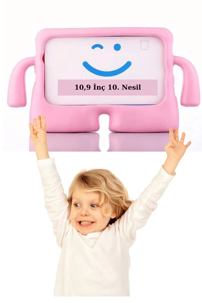 Apple iPad 10,9 inç 10. Nesil Uyumlu iBuy Standlı Fuchsia Yumuşak Eğlenceli Çocuk Tablet Kılıfı - Resim 11