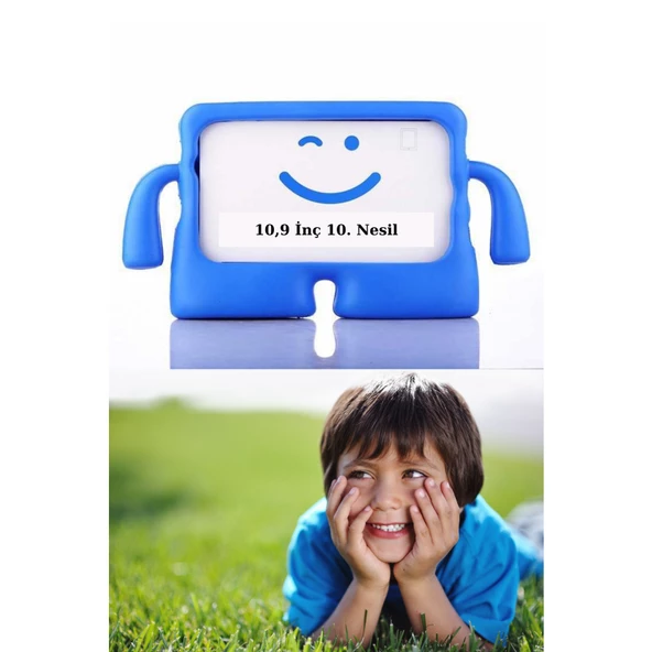 Apple iPad 10,9 inç 10. Nesil Uyumlu iBuy Standlı Fuchsia Yumuşak Eğlenceli Çocuk Tablet Kılıfı - Resim 3