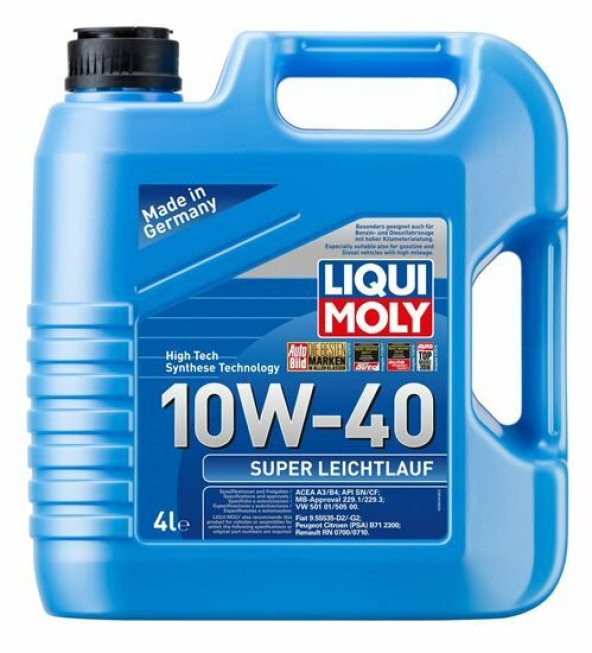 LIQUI MOLY 10W40 Motor Yağı Süper Sentetik SUPER LEICHTLAUF 4 Litre (9504)
