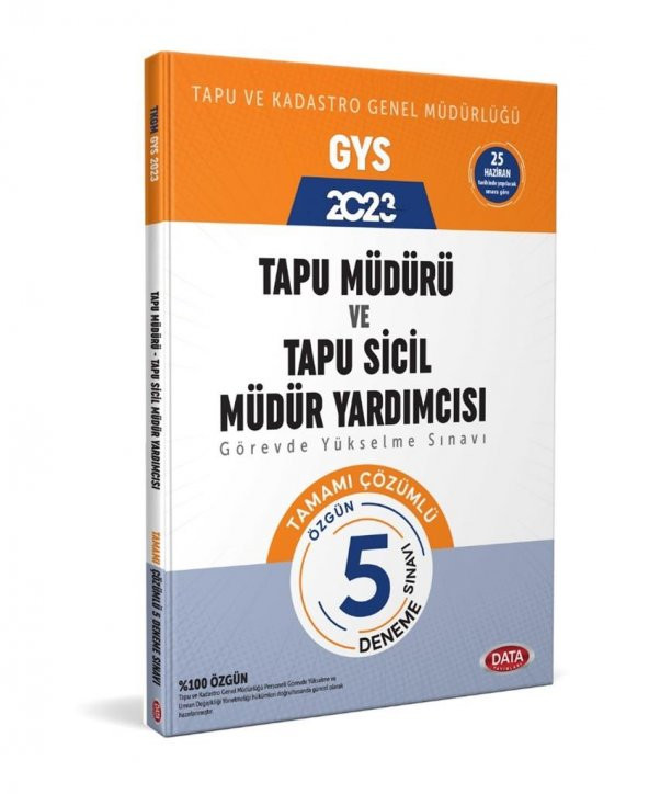 2023 Tapu Müdürü Tapu Sicil Müdür Yardımcısı GYS Tamamı Çözümlü 5 Deneme Data Yayınları